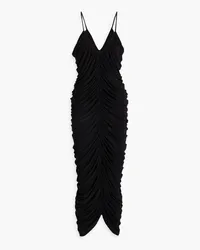 Norma Kamali Diana ruched stretch-jersey maxi dress - Black Black