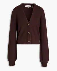 Diane von Furstenberg Leslie ribbed wool-blend cardigan - Brown Brown