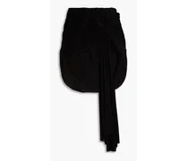 Knotted draped stretch-jersey shorts - Black