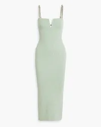 GALVAN Ophelia chain-trimmed ribbed-knit midi dress - Green Green