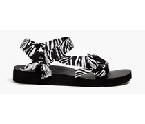 Trekky zebra-print woven sandals - Black