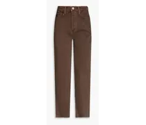 70s cropped high-rise straight-leg jeans - Brown