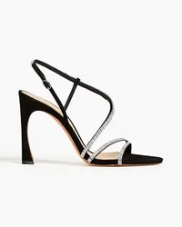 Alexandre Birman Alana crystal-embellished suede sandals - Black Black