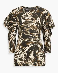 Proenza Schouler Printed slub cotton-jersey top - Black Black