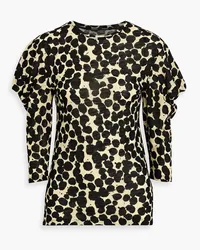 Proenza Schouler Printed slub cotton-jersey top - Black Black