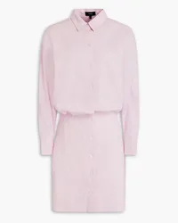 Theory Linen-blend mini shirt dress - Pink Pink