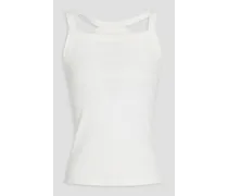 Reversible ribbed cotton-jersey tank - White
