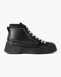 J.W.Anderson Leather-paneled cotton-canvas high-top sneakers - Black Black