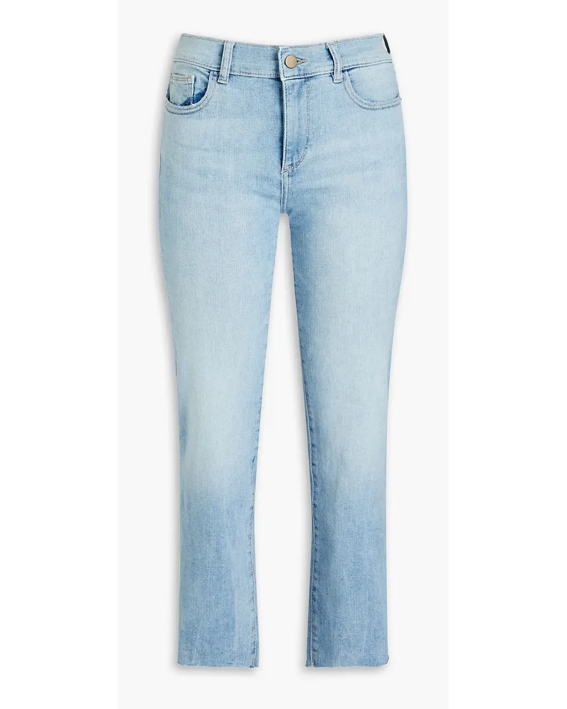 DL1961  Mara cropped high-rise straight-leg jeans - Blue Blue