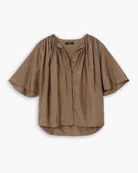 Joseph Bristow gathered silk-habotai blouse - Neutral Neutral