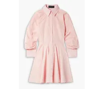 Gathered taffeta mini shirt dress - Pink