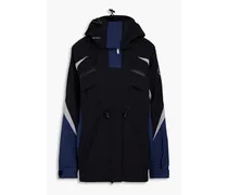 Appliquéd shell hooded jacket - Black