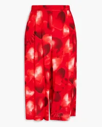 Valentino Garavani Cropped printed silk-crepe culottes - Red Red