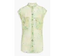 Covisa floral-print silk-chiffon shirt - Green