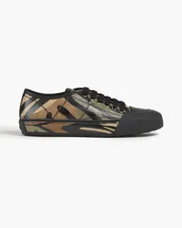 TOD'S Printed leather sneakers - Green Green