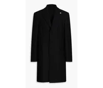 Wool-blend felt coat - Black