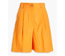Doris pleated taffeta shorts - Orange
