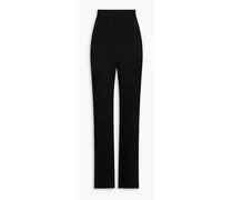Satin-crepe straight-leg pants - Black