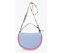 Bumper Moon two-tone leather shoulder bag - Blue