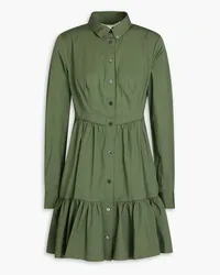 Veronica Beard Delbie stretch-cotton poplin mini shirt dress - Green Green