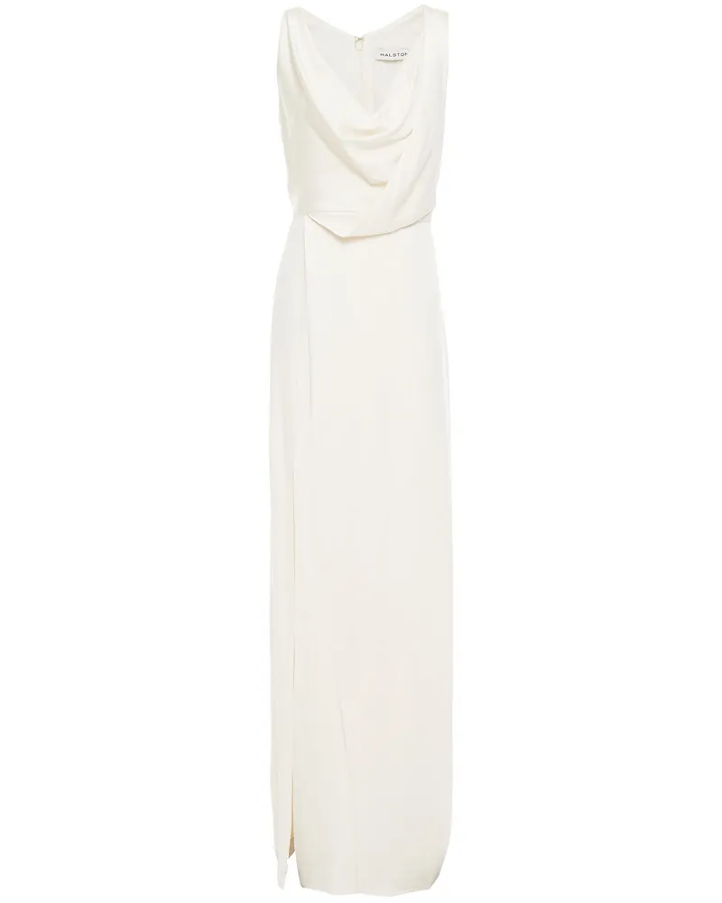 Halston Draped satin-crepe gown - White White