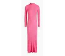 Lenzuolo ribbed-knit turtleneck maxi dress - Pink