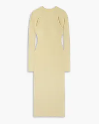 LVIR Cutout ribbed-knit midi dress - Yellow Yellow