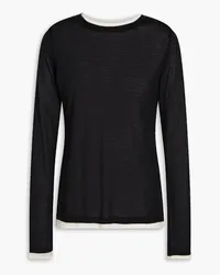 Vince Layered two-tone lyocell top - Black Black