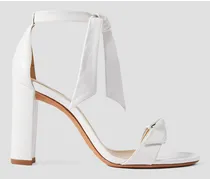Clarita bow-embellished leather sandals - White