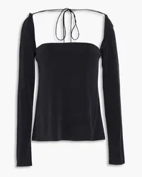 tibi Convertible washed cupro-blend jersey top - Black Black