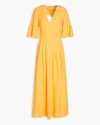 Claudie Pierlot Open-back twill maxi dress - Yellow Yellow