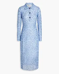 Baum und Pferdgarten Jupiter leopard-print stretch-mesh midi dress - Blue Blue