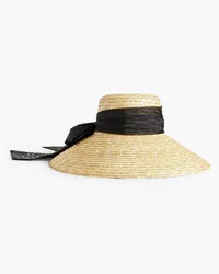 Eugenia Kim Mirabel embellished chiffon-trimmed straw sunhat - Neutral Neutral