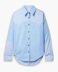 Fortela Amy two-tone paneled cotton shirt - Blue Blue