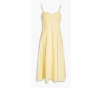 Cotton-poplin midi dress - Yellow