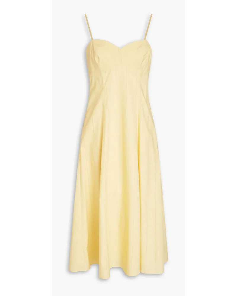 Adam Lippes Cotton-poplin midi dress - Yellow Yellow