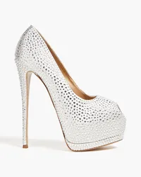 Giuseppe Zanotti Sharon 115 crystal-embellished satin platform pumps - Gray Gray