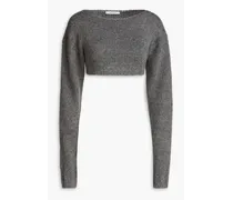 Cropped knitted sweater - Gray