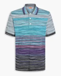 Missoni Space-dyed crochet-knit cotton shirt - Blue Blue