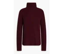 Ribbed cashmere turtleneck sweater - Burgundy