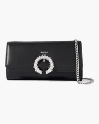 Jimmy Choo Crystal-embellished leather wallet - Black Black