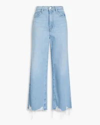 Frame Denim Le Jane Wide Leg Crop distressed high-rise wide-leg jeans - Blue Blue