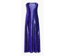 Talia strapless sequined mesh midi dress - Purple