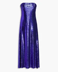 Halston Talia strapless sequined mesh midi dress - Purple Purple