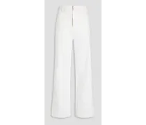 High-rise straight-leg jeans - White
