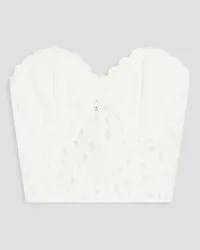 Charo Ruiz Lita broderie anglaise cotton-blend bustier top - White White