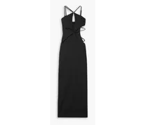 Asterisk cutout knitted maxi dress - Black