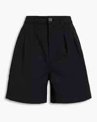 Mara Hoffman Milo pleated cotton-twill shorts - Black Black