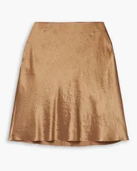 Vince Crinkled-satin mini skirt - Brown Brown