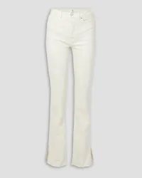 Anine Bing Roxanne frayed high-rise bootcut jeans - White White